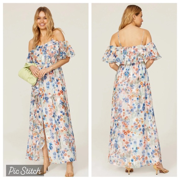 TANYA TAYLOR Lorena floral cold - shoulder maxi dress - Size 2 - Picture 1 of 13